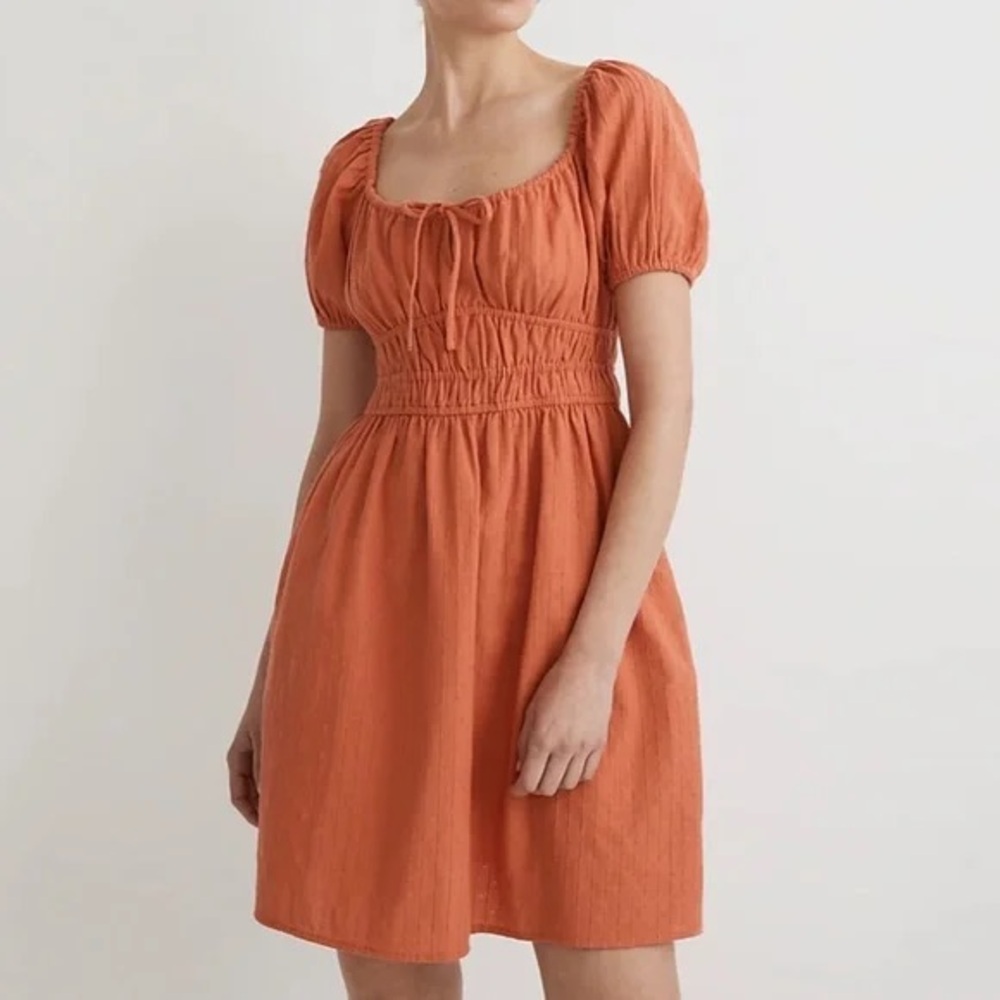 Made well copper Puff Sleeve Dress